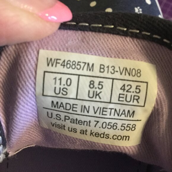 Size 11 Keds Tayler Swift polka dot with paw print sneakers like new condition - Picture 6 of 7